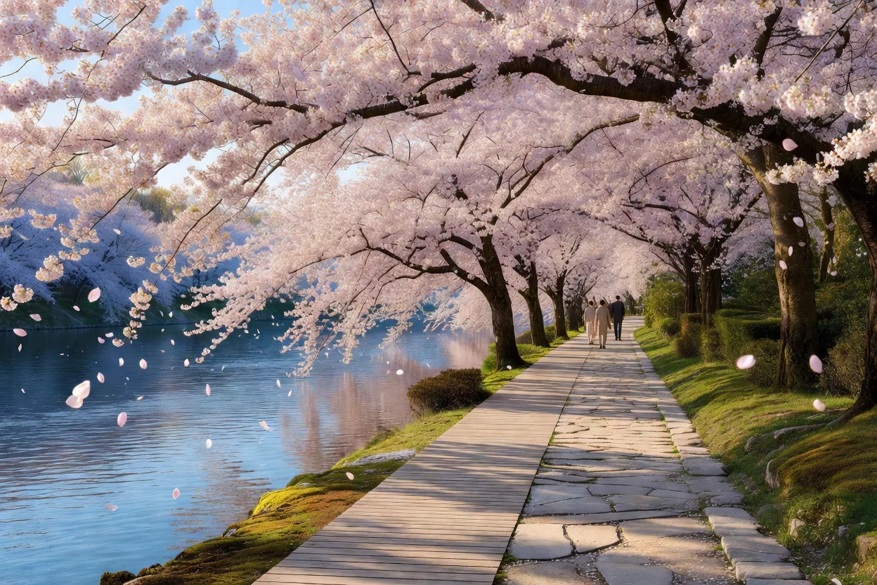 桜の遊歩道